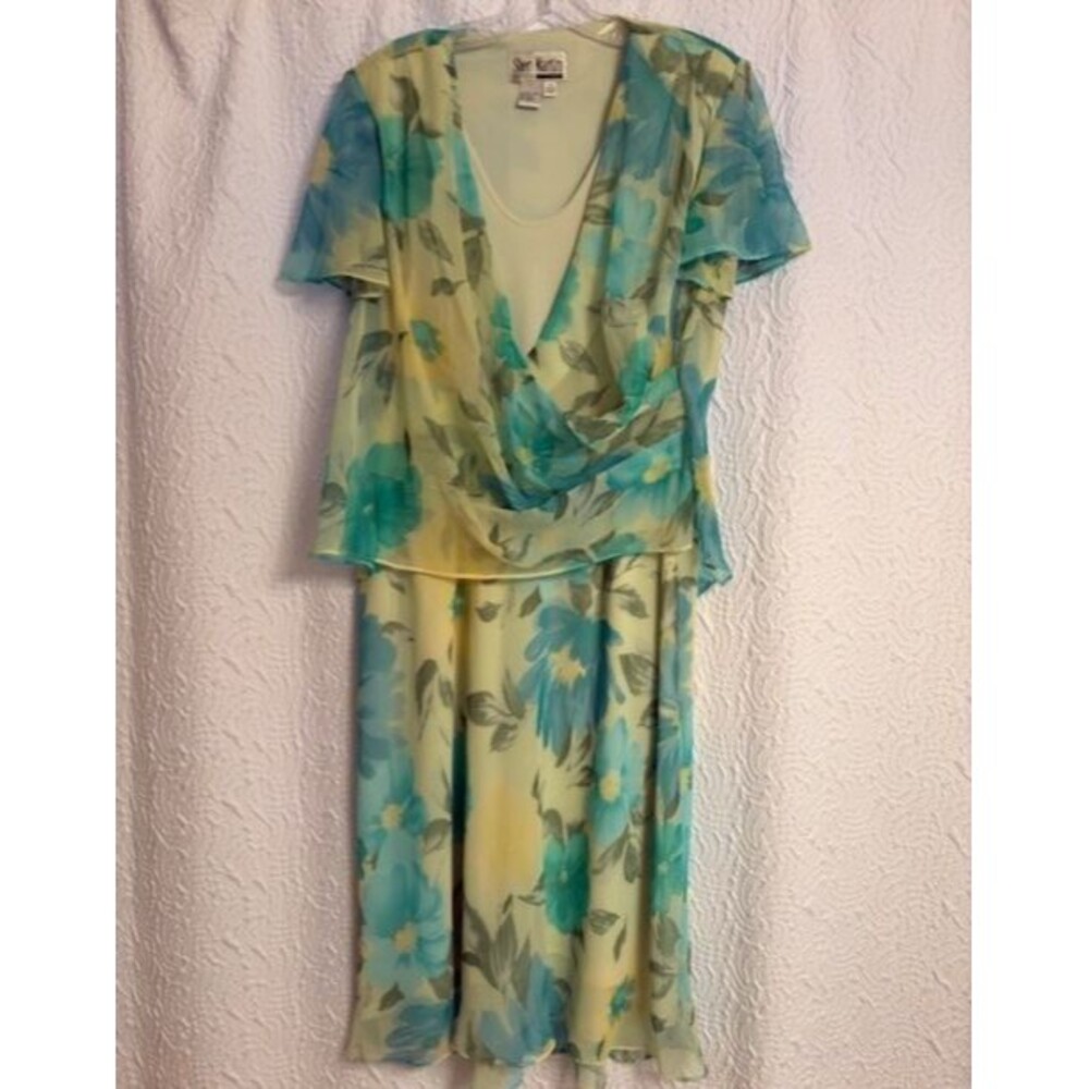 Sherri Martin VTG Pastel Size  18W  Formal Midi Chiffon Fully Lined Formal Dress - Picture 15 of 16